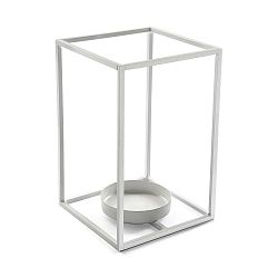 Bílý svícen Versa Cube, výška 29,5 cm