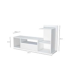 Bílý TV stolek Sumatra, šířka 120 cm