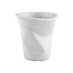 Bílý zmačkaný porcelánový hrnek KJ Collection, 100 ml