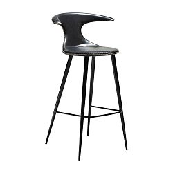 Černá barová židle s koženkovým sedákem DAN-FORM Denmark Flair