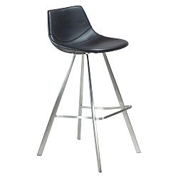 Černá barová židle s ocelovým podnožím DAN–FORM Pitch