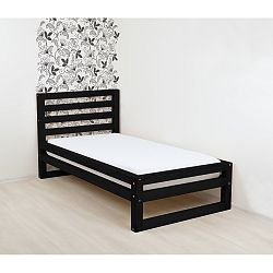 Černá dřevěná jednolůžková postel Benlemi DeLuxe, 200 x 120 cm