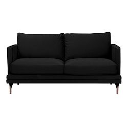 Černá dvojmístná pohovka s podnožím ve zlaté barvě Windsor & Co Sofas Jupiter
