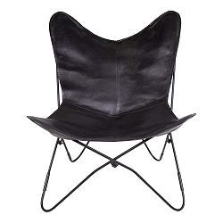 Černá kožená židle House Nordic Colombo