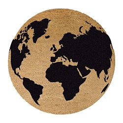Černá kulatá rohožka z přírodního kokosového vlákna Artsy Doormats Gloge, ⌀ 70 cm
