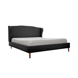 Černá postel s přírodními nohami Vivonita Windsor, 160 x 200 cm