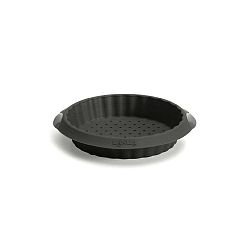 Černá silikonová forma na koláč z křehkého těsta Lékué Crunchy, ⌀ 12 cm