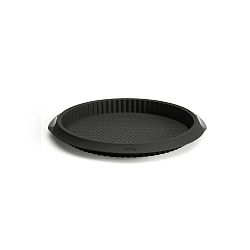 Černá silikonová forma s dírkami na quiche Lékué, ⌀ 28 cm