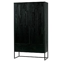 Černá skříň z dubového dřeva WOOOD Silas, výška 145 cm