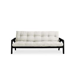 Černá variabilní rozkládací pohovka s futonem v bílé barvě Karup Grab Black/Natural
