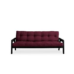Černá variabilní rozkládací pohovka s futonem ve vínově červené barvě Karup Grab Black/Bordeaux