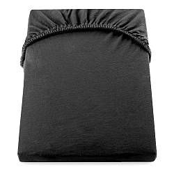 Černé elastické prostěradlo DecoKing Nephrite, 180/200 x 200 cm