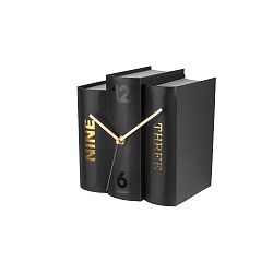 Černé stolní hodiny ve tvaru knih Karlsson