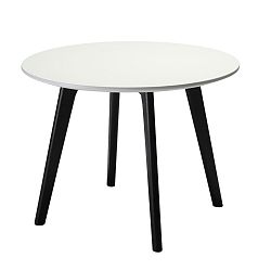 Černobílý dřevěný konferenční stolek Knuds Life, Ø 60 cm