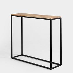 Černý konzolový stolek s dubovou deskou Custom Form Julita