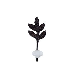 Černý kovový nástěnný háček Ego Dekor Leaf