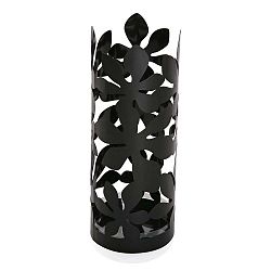 Černý kovový stojan na deštníky Versa Flores, výška 49 cm