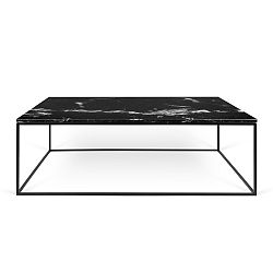 Černý mramorový konferenční stolek s černými nohami TemaHome Gleam, 120 cm
