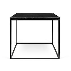 Černý mramorový konferenční stolek s černými nohami TemaHome Gleam, 50 cm
