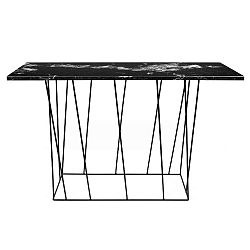 Černý mramorový konzolový stolek s černými nohami TemaHome Helix