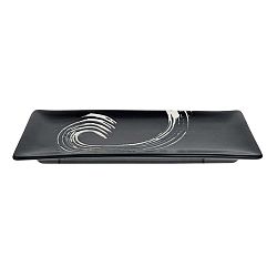 Černý obdélníkový talíř Tokyo Design Studio Maru, 26,5 x 10,5 cm