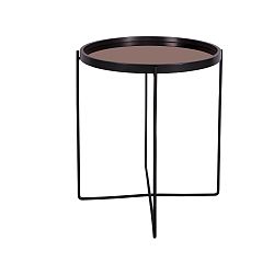Černý příruční stolek Leitmotiv Polished XL, 50 x 60 cm