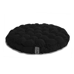 Černý sedací polštářek s masážními míčky Lindy Vrňáková Bloom, Ø 65 cm