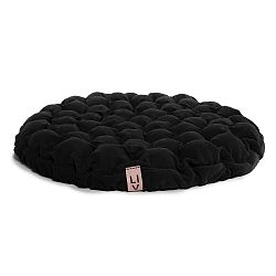 Černý sedací polštářek s masážními míčky Lindy Vrňáková Bloom, Ø 75 cm
