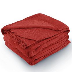 Červená deka z mikrovlákna AmeliaHome Tyler, 70 x 150 cm