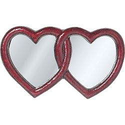 Červená nástěnné zrcadlo  Kare Design Double Heart, 100 x 165 cm