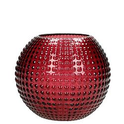 Červená skleněná váza HF Living Kaylee, 13 cm