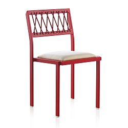 Červená zahradní židle s bílými detaily Geese Seally