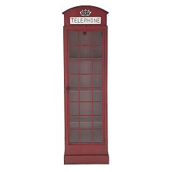 Červená železná vitrína Mauro Ferretti London Telephone Booth, výška 180 cm