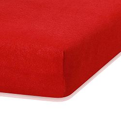 Červené elastické prostěradlo s vysokým podílem bavlny AmeliaHome Ruby, 200 x 100-120 cm