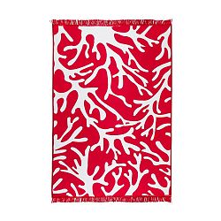 Červenobílý oboustranný koberec Homedebleu Coral Reef, 140 x 215 cm