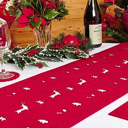 Červený běhoun na stůl Neviti Reindeer