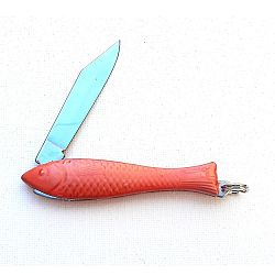 Český nožík rybička, oranžový lak v designu od Alexandry Dětinské