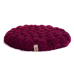 Cyklamenově růžový sedací polštářek s masážními míčky Lindy Vrňáková Bloom, Ø 75 cm