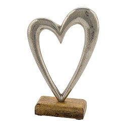Dekorace s dřevěným podstavcem Ego Dekor Heart, výška 21 cm