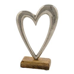 Dekorace s dřevěným podstavcem Ego Dekor Heart, výška 42 cm