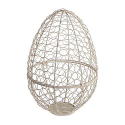 Dekorativní kovový košík ve tvaru vejce Dakls Easter Egg, výška 26 cm