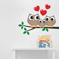 Dekorativní nálepka na stěnu Owl Family
