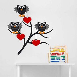 Dekorativní nálepka na stěnu Owl & Heart