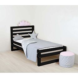 Dětská černá dřevěná jednolůžková postel Benlemi DeLuxe, 160 x 70 cm