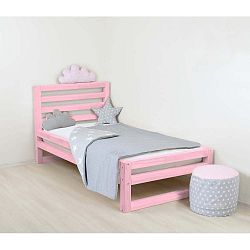 Dětská růžová dřevěná jednolůžková postel Benlemi DeLuxe, 160 x 70 cm