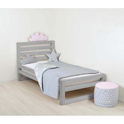 Dětská šedá dřevěná jednolůžková postel Benlemi DeLuxe, 180 x 120 cm