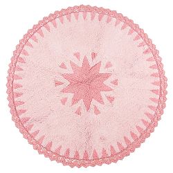 Dětský růžový koberec Nattiot Warren, Ø 110 cm