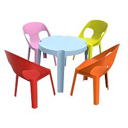 Dětský zahradní set 1 modrého stolu a 4 židliček Resol Julieta
