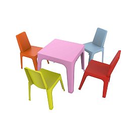 Dětský zahradní set 1 růžového stolu a 4 židliček Resol Julieta