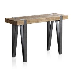 Dřevěný konzolový stolek s kovovými nohami Geese Pina, 120 x 40 cm
